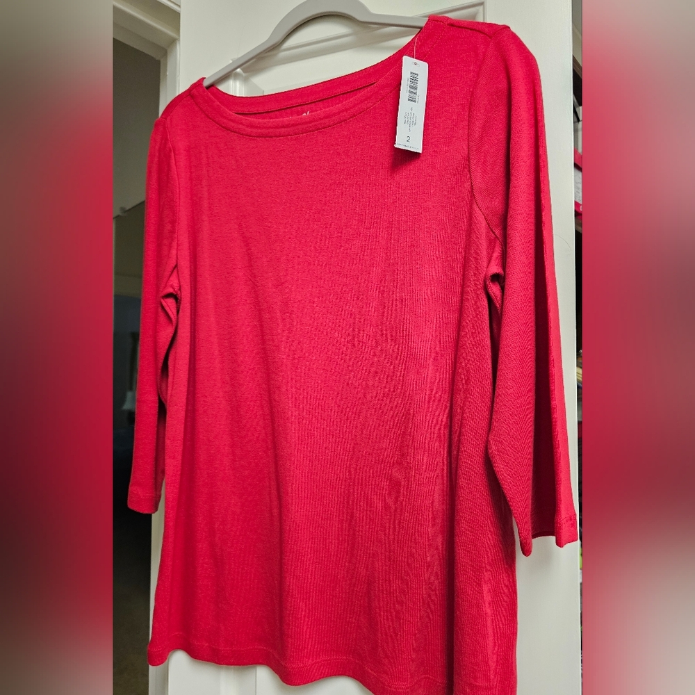 Chico's Vibrant Red Long Sleeve Top